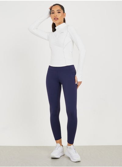 Buy Broad Waist Calf Mesh Insert Leggings in Saudi Arabia