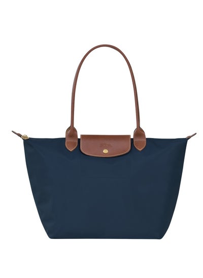 Buy women's large tote bag, handbag, shoulder bag, navy blue classic style Topic in UAE