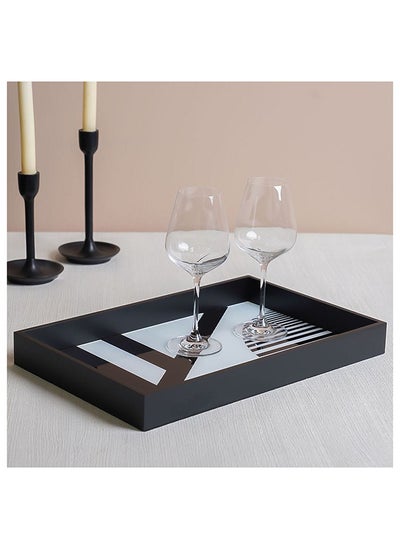 Buy Elizabeth Serving Tray For Home Kitchen Dining Breakfast In Bed 43X27X4.5 Cm Black 812000406131 in UAE