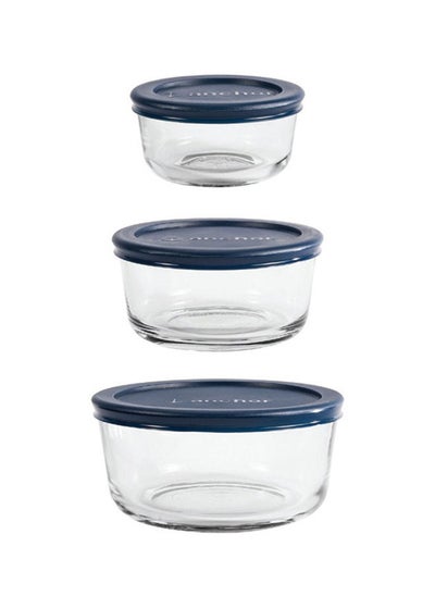 Buy 6 Pcs - 1/2/4 C(236 Ml/472Ml/946 Ml) Rnd Food Storage Vp W/Navy Snugfit Lids - 13369Ahg18 A/H in UAE