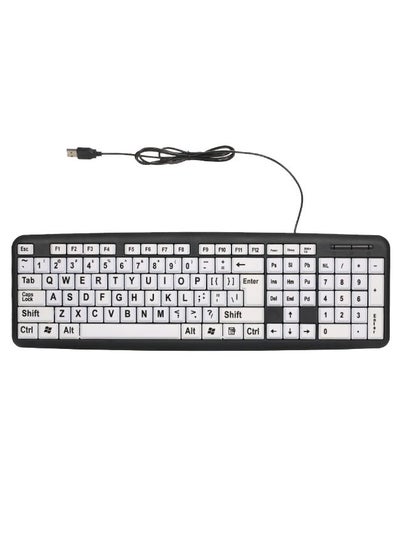 اشتري USB Wired Keyboard - English Black/White في الامارات