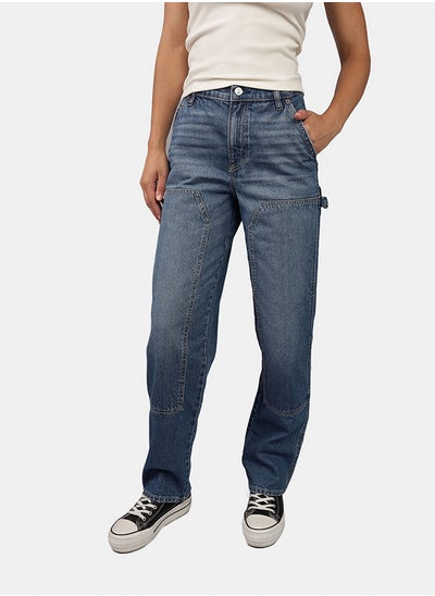 Buy AE Strigid Super High-Waisted Baggy Straight Cargo Jean in Egypt