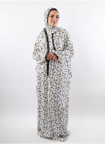 اشتري Printed Viscose Isdal White & - Black For Women في مصر