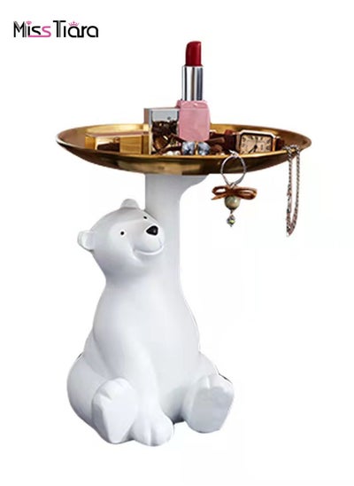 Buy Fashion Creative Multifunctional Polar Bear Shape Decorative Tray Storage Keychain Candy Jewelry Earring Tray Home Decoration in UAE