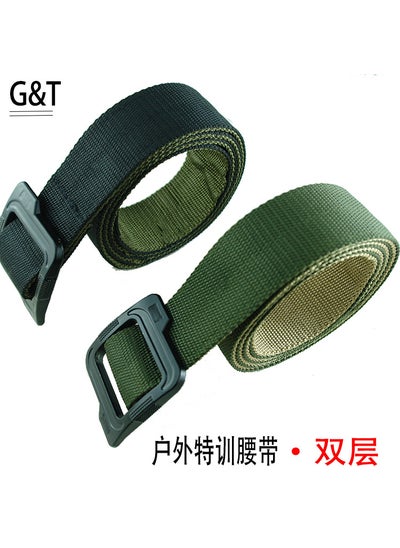 Buy Tactical Military Nylon Belt with 511 HookArmy Green Black Army Green Black in UAE