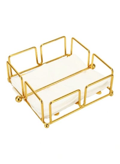 Buy Tissue Holder with Weighted Pivoted Arm Luxury Edition Modern Metal For Kitchen And Dining Room Gold Color in UAE