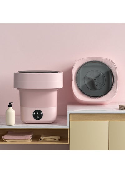 اشتري Compact Portable Washer, 3 Modes Deep Cleaning Lingerie, Baby Clothes and Small Items, Foldable Washer for Apartment, Camping and Traveling (Pink) في الامارات