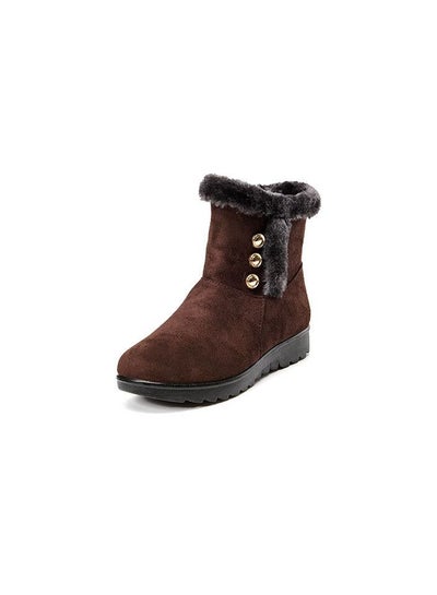 Buy Women's Soft Soled Cotton Boots Brown in UAE
