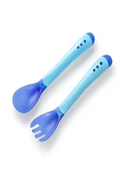 Buy Treated Silicone Spoon And Fork For Babies Heat Sensing Temperature in Egypt