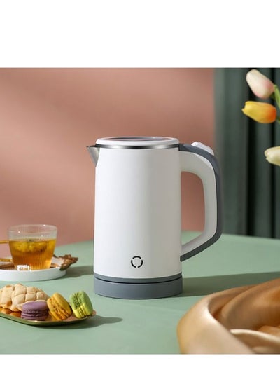 Buy 800ML Electric Kettle , Portable Travel Tea Kettle Stainless Steel Double Layer Hot Water Cordless BPA-Free , 600W Boil-Dry Protection Boiler and Heater , 304 Inner Tank , White in Saudi Arabia