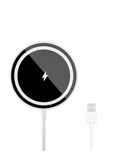 Buy Magnetic Wireless Charger for iPhone 15/15 Plus/15 Pro/15 Pro Max/ and iPhone14/13/12 Series, 15W Fast Charger, MagSafe Charging Pad (White USB Port) in Saudi Arabia