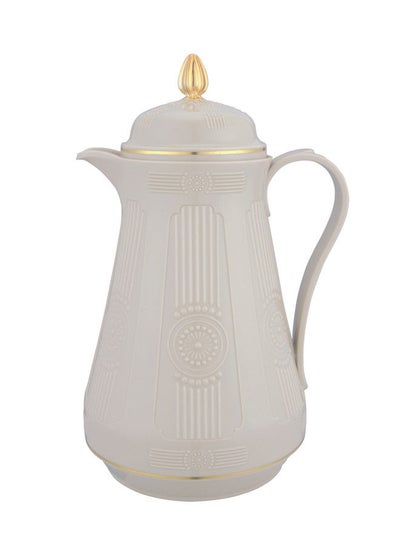 Buy Plastic Coffee/Tea Flask 1.3 Liter Light Brown/Gold in Saudi Arabia