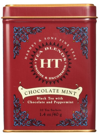 Buy Harney And Sons Chocolate Mint, Flavored Black Tea - 20 Sachets Per Tin in UAE