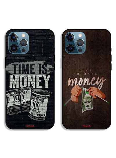 Buy Two Cases For Apple iPhone 12 Pro Max Protective Covers Time is Mony in Saudi Arabia