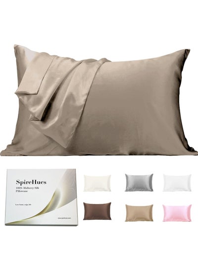 Buy SpireHues Luxurious Mulberry Silk Pillowcase, 19 Momme Queen Size, Hair and Skin Beauty, Hypoallergenic, 600TC, Hidden Zipper in Saudi Arabia