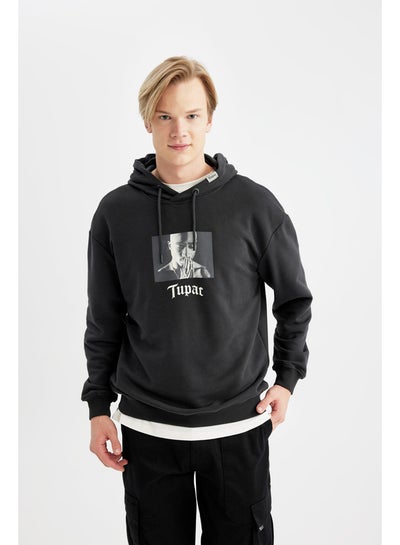 Buy Man Boxy Fit Hooded Long Sleeve Knitted Sweat Shirt in Egypt