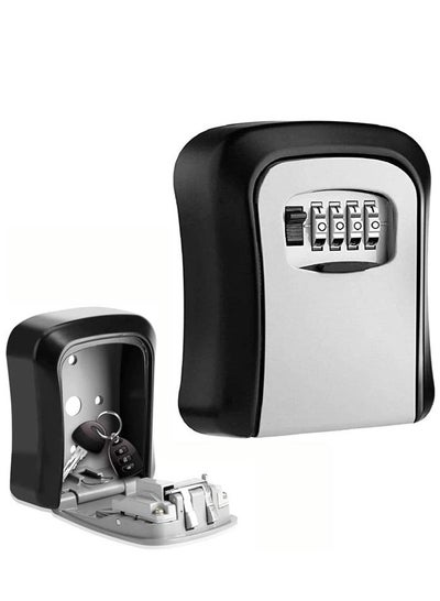 اشتري Key Safe Box - Metal Wall Mount Password Protection - 4-digit key box, Outdoor Waterproof Wall Hanging Key Safe - Iron في مصر