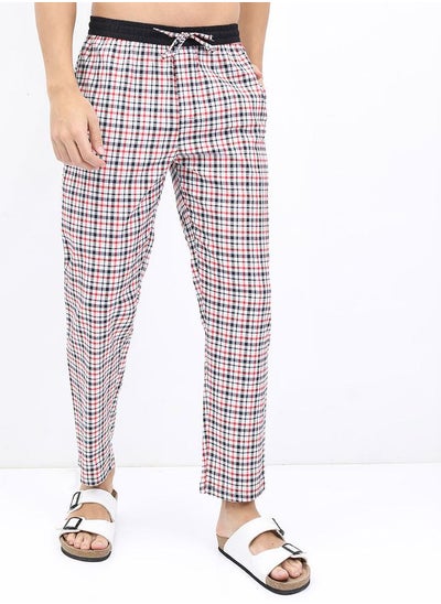 اشتري Checked Print Mid Rise Lounge Pants في السعودية