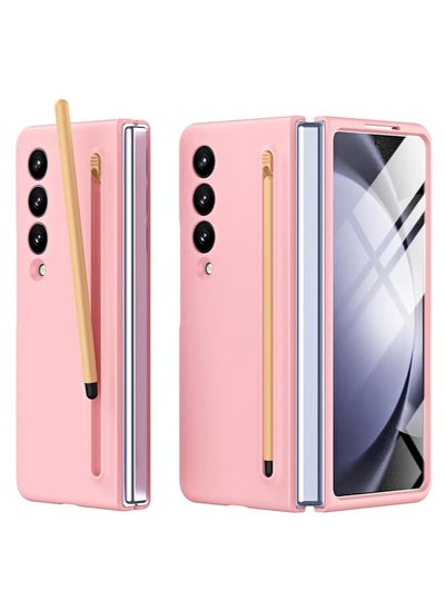 Buy Compatible for Galaxy Z Fold 3 Case with Slim S Pen, Galaxy Z Fold 3 Case S Pen Fold Edition, Ultra-Thin Silky Liquid PC Matte Bumper Phone Case Cover for Samsung Galaxy Z Fold3 5G 2021 Pink in Egypt