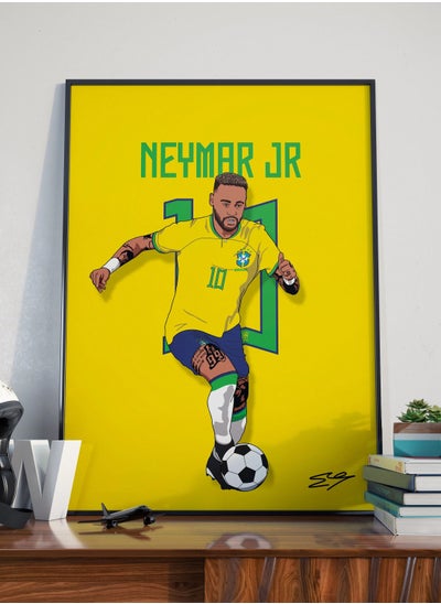 Buy Neymar Jr Brazil Poster with Frame 30x40cm in UAE