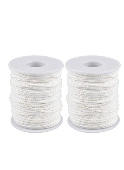 Buy Candle Wick, 24 Ply Braided Cotton Wick Core Making Kit Low Smoke String Line Universal Spool Natural Material Handmade Supplies for DIY, 2 Rolls in UAE