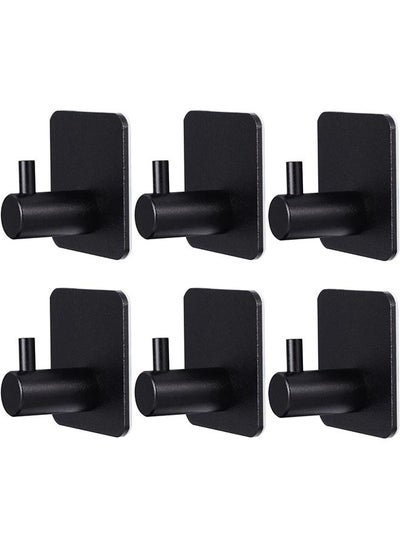 اشتري Adhesive Hooks Heavy Duty Wall Hangers Hooks Waterproof Stainless Steel Towel Hanger Holder Stick on Hooks for Hanging Kitchen Bathroom Home-6 Packs في السعودية