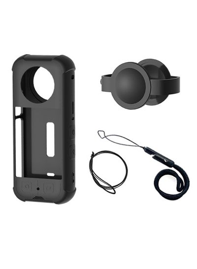 اشتري Silicone Case for Insta360 X3 Camera, Scratch Proof Protector Guards, Lens Cover Cap for Insta360 X3 Action Camera Accessories (Black) في الامارات