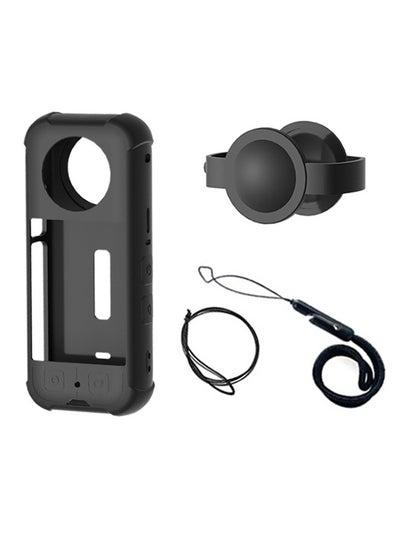 Buy Silicone Case for Insta360 X3 Camera, Scratch Proof Protector Guards, Lens Cover Cap for Insta360 X3 Action Camera Accessories (Black) in UAE