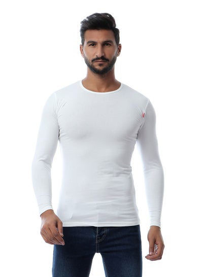 Buy Full Sleeves O-Neck T-Shirt - White in Egypt