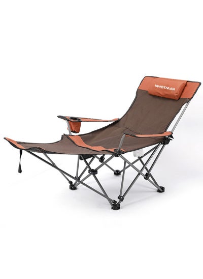 Buy Adjustable Outdoor Camping Folding Deck Chair 53*53*164CM in Saudi Arabia