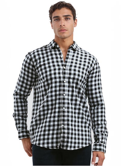 Buy Cotton Black & White Tartan Summer Shirt in Egypt