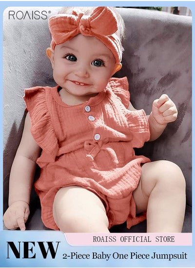 اشتري 2 Piece Newborn Ear Edging Jumpsuit Cotton on Opening and Closing Design Crotch Snap Design Facilitates Diaper Replacement في الامارات