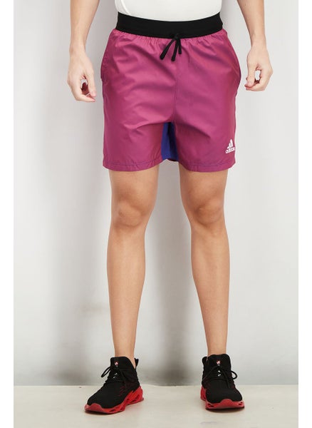 Buy Men Sportswear Fit Drawstring Training Shorts, Metallic Purple in UAE