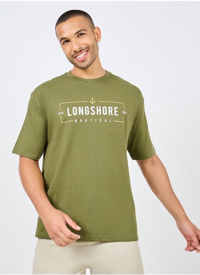 Buy Oversized Nautical Longshore Print T-shirt in Saudi Arabia