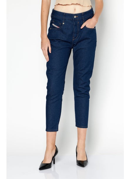 اشتري Women Boyfriend Fit Solid Denim Jeans, Blue في الامارات