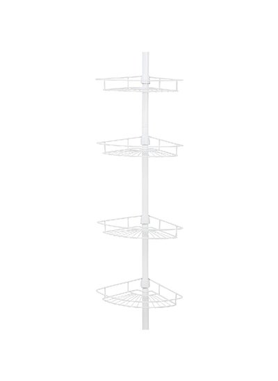 Buy 4-Tier Tension Pole Adjustable Wire Design Shower Caddy White 97 x 11.6 x 8.1 Inch 2156WW in Saudi Arabia