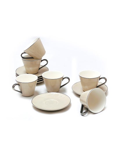 اشتري Turkish Cup and Saucer 12pc Set Tea Service 6 x Cups with 6 x Saucers في الامارات