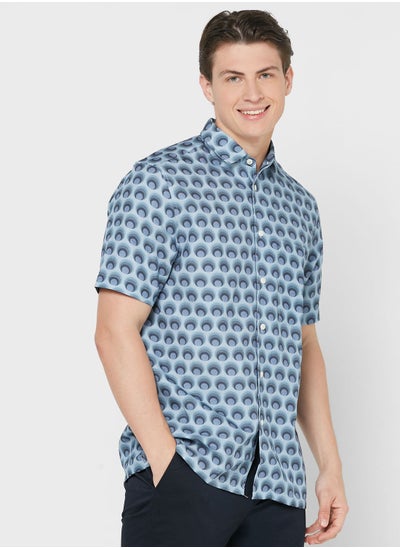 Buy Retro Spot Print Regular Fit Shirt in UAE