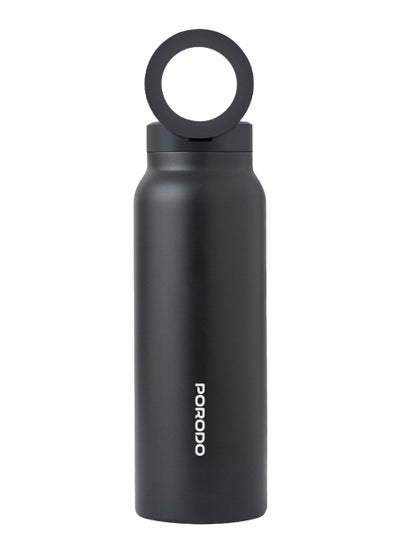 Buy Magnetic Mount Water Bottle 700ml / Works With Magsafe / Stable / Double Wall / Keeps Cold and Warm - Black in UAE