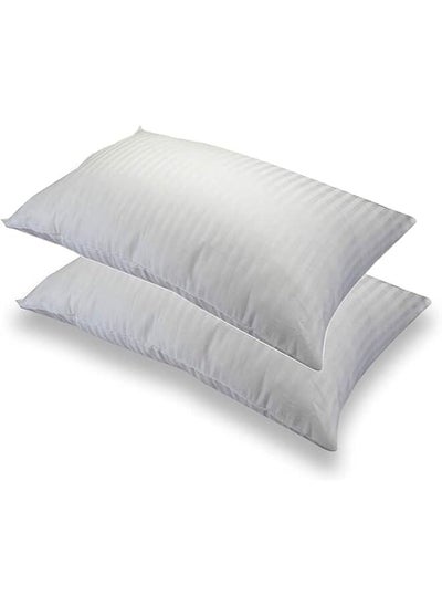 Buy Pack Of 2 Soft Hotel Stripe Pillow 1 Kg Queen Size 50 in Saudi Arabia