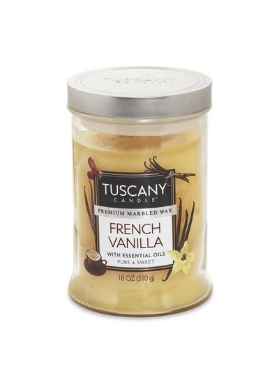 Buy Tuscany French Vanilla Jar Candle, Yellow - 18 Oz in UAE