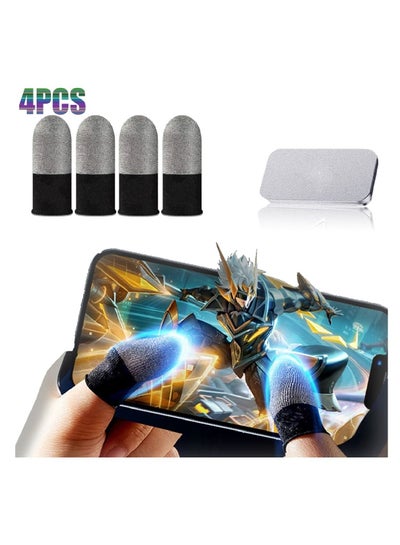 Buy 4-Piece PUBG Mobile Game Finger Sleeve With Mobile Portable Aluminum Alloy Packing Box in UAE