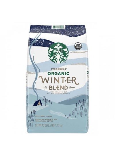 اشتري Starbucks Organic Coffee Winter Blend Whole Bean Medium Roast Arabica, Chocolate, 40 Oz في الامارات