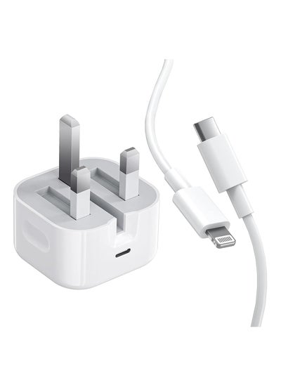 Buy Apple Certified PD Fast Charger for iPhone 20W PD USB-C Power Adapter with 2M USB-C to Lightning Cable, Apple Fast Charger Combo Compatible with iPhone 14 13 12 11 Pro Mini XS XR in Saudi Arabia