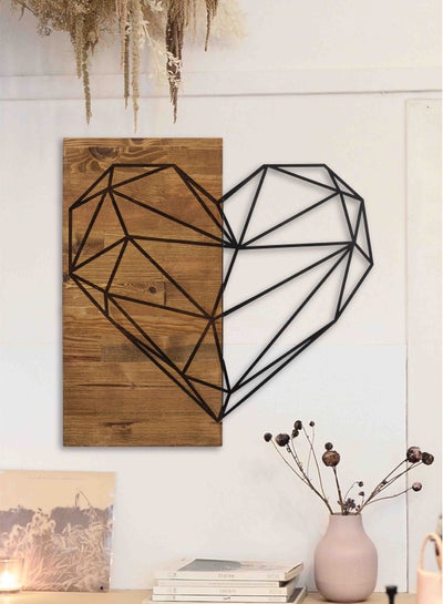 Buy Decorative Wooden Wall Accessory 100% METAL Frame: 100% WOODEN 58 x 58 cm in UAE