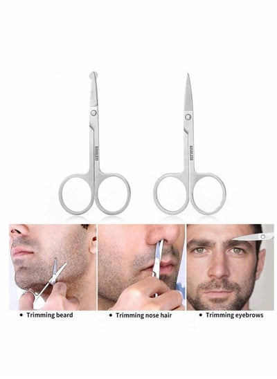 Buy Professional Small Ear Nose Hair Scissors, Curved and Safety Rounded Tip Grooming Trimming Beauty Shears for Nail, Facial, Mustache, Eyebrows and Eyelashes 2 Pack in Saudi Arabia