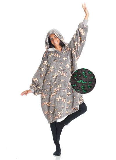 Buy Hoodie Wearable Blanket - Butterflies - Glow in the Dark in UAE