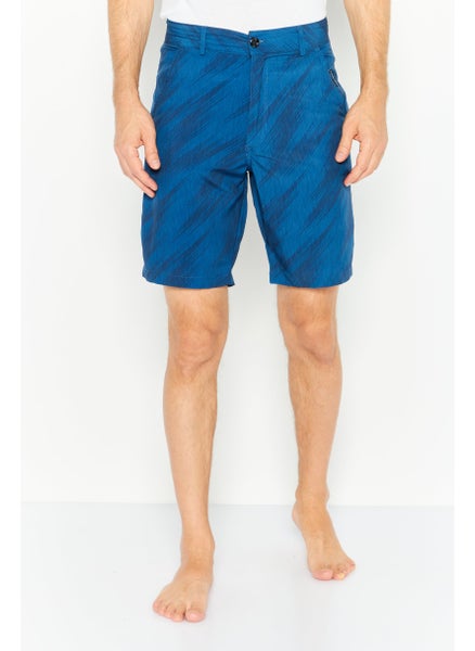 Buy Men Allover Print Board Shorts, Blue Combo in UAE