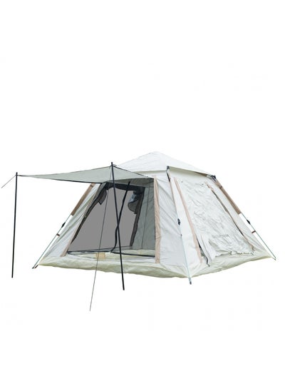 Buy GT-6 Camping Tent / 5-6 People Capacity / 210D Oxford Floor / Polyester Silver Coating Fly / UV Protection / Light Weight / Waterproof / Ventilated Mesh / Windproof Rope - Beige in UAE