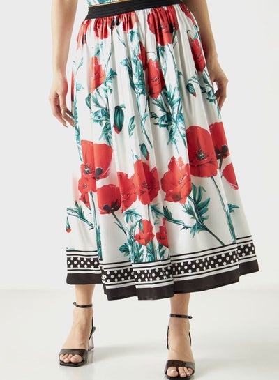 Buy Tiered Floral Print Skirt in UAE